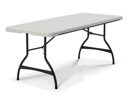 Tavolo Elettorale con gambe pieghevoli e piano in materiale plastico cm.183