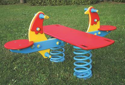 TANDEM GALLINA MAX A 4 POSTI a molla con sagoma in materiale plastico e n.2 molle