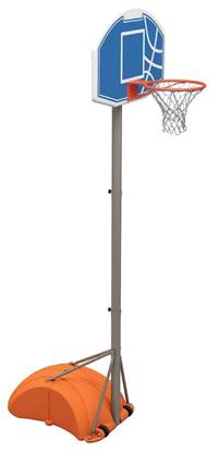 Set basket trasportabile con altezza regolabile fino a cm. 305, completo di base da riempire con ruote