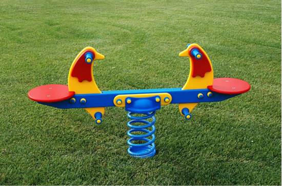 TANDEM GALLINA A 2 POSTI a molla con sagoma in materiale plastico 