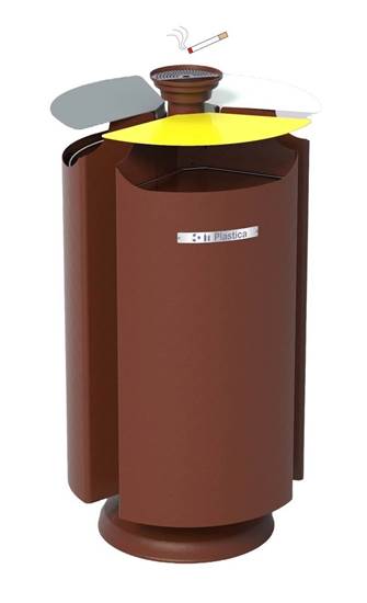 CESTONE TERNO per 3 tipologie di rifiuti con coperchi ribaltabili e anelli fermasacco