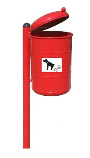 CESTINO BALTO in acciaio con coperchio per raccolta deiezioni canine