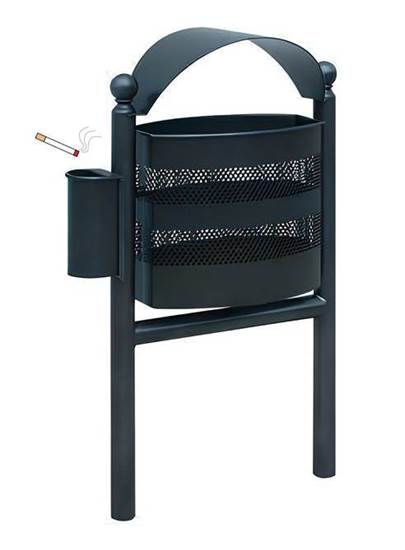 CESTINO NUORO completo di palo e tettuccio con posacenere laterale