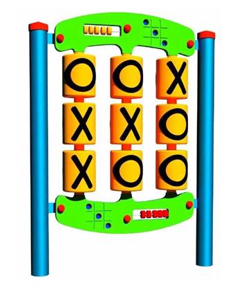 GIOCO DEL TRIS in acciaio con n.2 segnapunti posti su n.2 altezze per bambini su carrozzina e normodotati