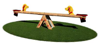 BILICO DOG-DOG oscillante a 2 posti con trave in legno 